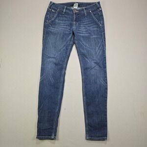 True Religion Jeans Stella Skinny Logo Blue Denim Women Size 29 Slim Stretch USA